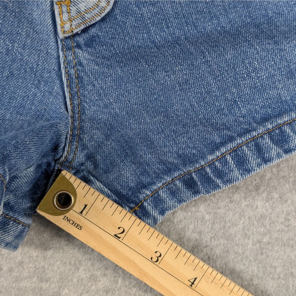 River Island Denim Shorts UK 16 (US 12) Button Fly Colorblock Y2K Festival - Picture 11 of 11